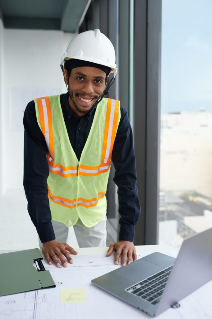Smiling Construction Worker in Hardhat